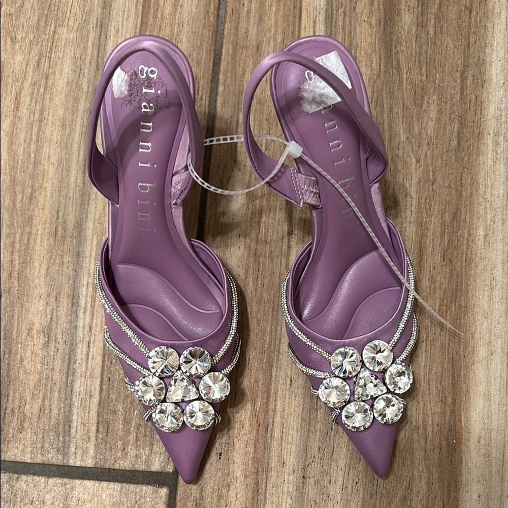 Gianni Bini Purple Heels with Crystal Embellishments